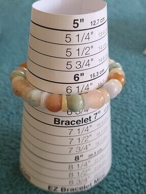 Multi-Color Natural Burmese Jade And Jadeite Stone Beaded Bracelet